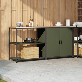 Conjunto de Armazenamento de Cozinha 2 pcs Verde Oliva