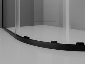 Mexen Exo cabine de duche semicircular deslizante 90 x 90 cm, transparente, preta - 8132-090-090-70-00