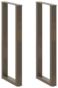 vidaXL Pés de mesa de bar em forma de U, 2 peças, aço natural, 40x (110-111) cm, aço