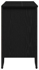 Armário de Pia Carvalho Preto 91x35x60 cm Madeira Compensada