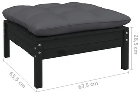 9 pcs conj. lounge de jardim com almofadões antracite pinho