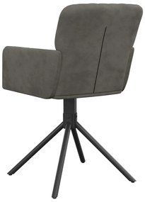 Cadeiras de jantar giratórias 2 pcs veludo cinzento-escuro