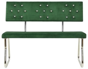 Banco 110 cm veludo verde-escuro