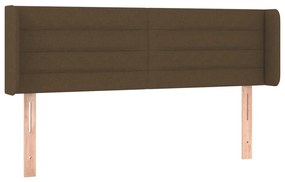 Cabeceira de cama c/ luzes LED tecido 147x16x78/88 cm castanho