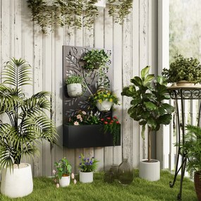 Floreira com biombo de treliça para plantas trepadeiras, floreira 61 x 23 x 113 cm preto
