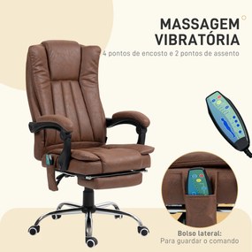 Vinsetto Cadeira de Massagem com 6 Pontos de Massagem Cadeira Giratóri