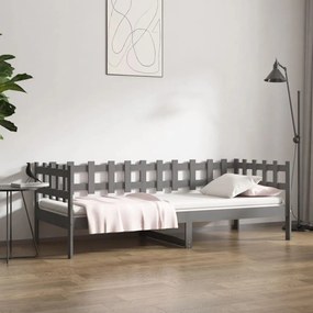 vidaXL Sofá-cama 80x200 cm madeira de pinho maciça cinzento