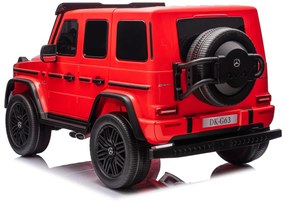 Carro elétrico para Crianças 24V, 4x200W 2 Lugares Mercedes Benz G63 AMG XXL MP4 Rodas de espuma EVA, Assento Couro Vermelho