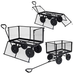 Carrinho de mão para jardim 350 kg preto
