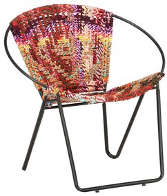 Cadeira circular em tecido chenille multicolorido