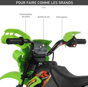 Moto elétrica para crianças, moto de cross para crianças com bateria de 6 V, faróis, músicas e rodas de apoio, dos 3 aos 6 anos, capacidade de carga d