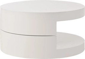 Mesa de centro cilíndrica com tampo giratório 360°, Branco | AOSOM Portugal