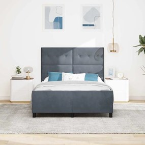 Cama de Veludo Cinza Escuro vidaXL 140x190 cm