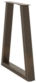 Pés para mesa de jantar em formato de V, 2 peças, aço natural, 60x(72-