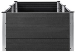 Canteiro elevado de jardim 200x100x54 cm WPC cinzento