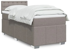Cama com molas/colchão 90x190 cm tecido castanho-acinzentado