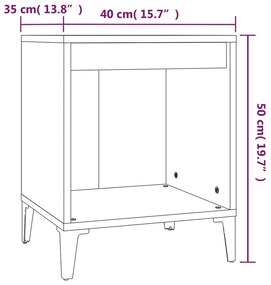 Mesas de cabeceira 2 pcs 40x35x50 cm carvalho sonoma