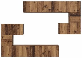 Conjunto de móvel de TV 8 pcs Madeira antiga 80 x 30 x 30 cm