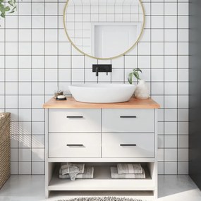 vidaXL Bancada p/ WC 100x40x2 cm madeira maciça tratada castanho-claro