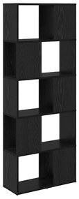 Estante Carvalho Preto Madeira engenharia 60 x 24 x 155 cm