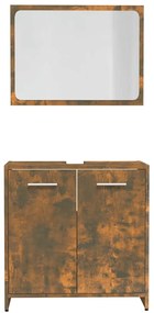 Conjunto de móveis casa de banho derivados madeira cor fumado