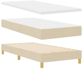 Cama Box com Colchão Creme 90x200 cm Tecido