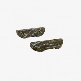 Pack De 2 Puxadores Em Pedra Natural Tinesla ↔︎ 16 Cm & Mármore Verde Forest - Sklum