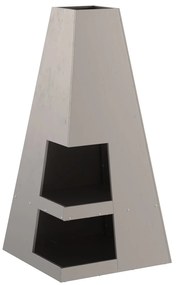 Fogueira com Armazenamento de Lenha 50x50x100 cm Aço Envelhecido