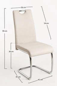 Pack 6 Cadeiras Hallen Tecido - Beige