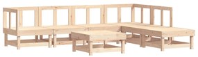 7 pcs conjunto lounge jardim c/ almofadões madeira maciça