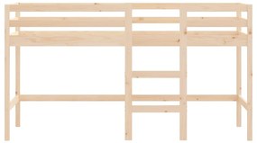 Cama alta p/ criança c/ escada 80x200cm madeira de pinho maciça