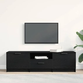 Armário de TV vidaXL - Carvalho Preto - 140x35x40 cm - Feito de Madeir