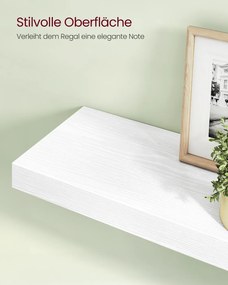 Prateleira de parede suspensa 20 x 60 x 3,8 cm em branco