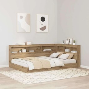 vidaXL Cabeceira de armazenamento carvalho artisiano 120 cm