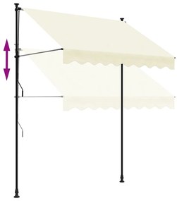 Toldo retrátil 200x150 cm tecido e aço cor creme