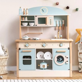 Cozinha de Brincar infantil de madeira com acessórios 98 x 75,5 x 35 cm Dream Azul
