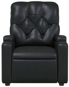Poltrona de massagens reclinável couro artificial preto