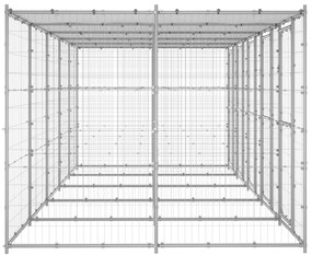 Canil de exterior com telhado 12,1 m² aço galvanizado