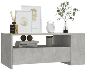 Mesa de centro 102x55x42 cm madeira processada cinza cimento