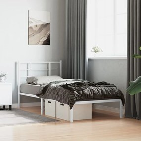 Estrutura de cama com cabeceira 90x200 cm metal branco