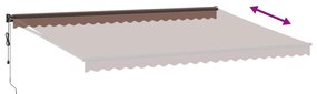 Toldo retrátil automático 500x300 cm castanho