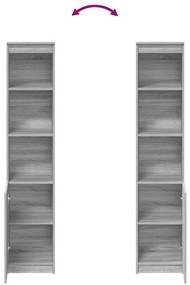 Aparador alto 37,5x35x180 cm derivados madeira sonoma cinzento