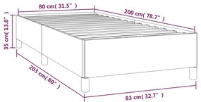Estrutura de cama 80x200 cm couro artificial preto