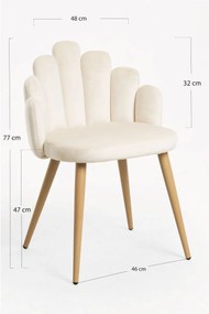 Pack 2 Cadeiras Hand Veludo - Beige