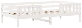 Estrutura de cama sem colchão 80x200 cm pinho maciço branco