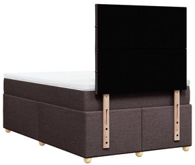 Cama com molas/colchão 120x200 cm tecido castanho-escuro