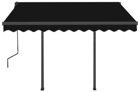 Toldo retrátil manual com LED 3,5x2,5 m antracite