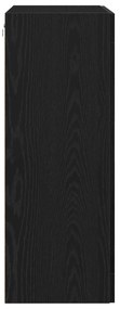 Armário de Parede com Portas de Vidro Carvalho Negro 69.5x34x90 cm