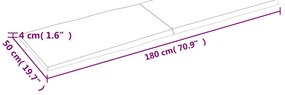 Tampo de mesa com bordas vivas maciço tratado castanho-escuro
