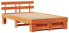 Estrutura da Cama Castanho-mel 120 x 200 cm Madeira Sólida
